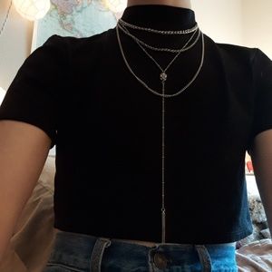 Multi-Chain Dangling Necklace
